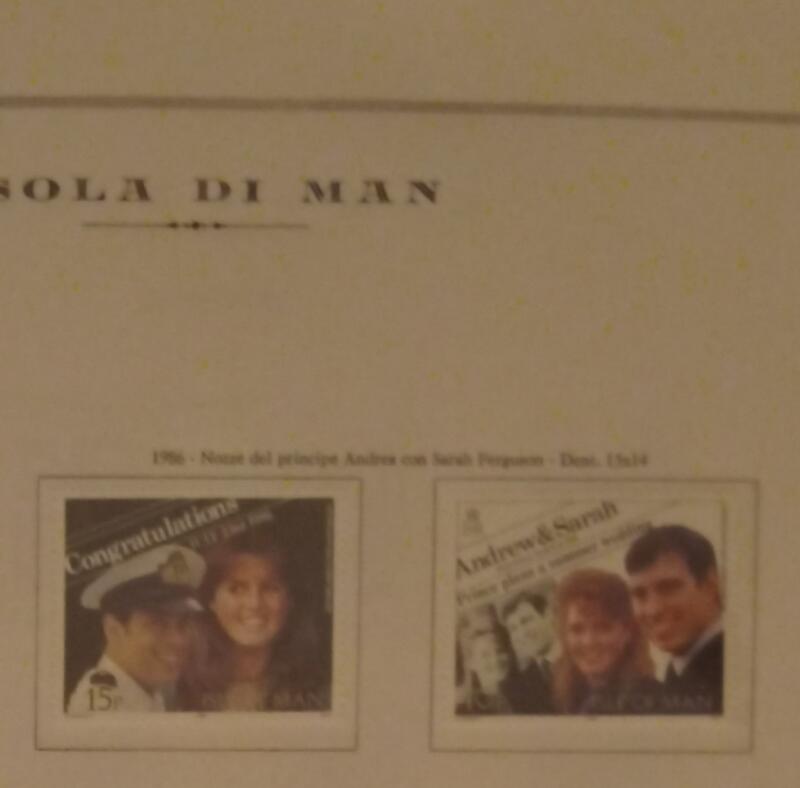 Francobolli Man Anno 1986 Nozze del Principe Andrea a Sarah Ferguson
