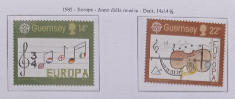 Francobolli Guernsey Anno 1985 Europa Anno europeo della musica