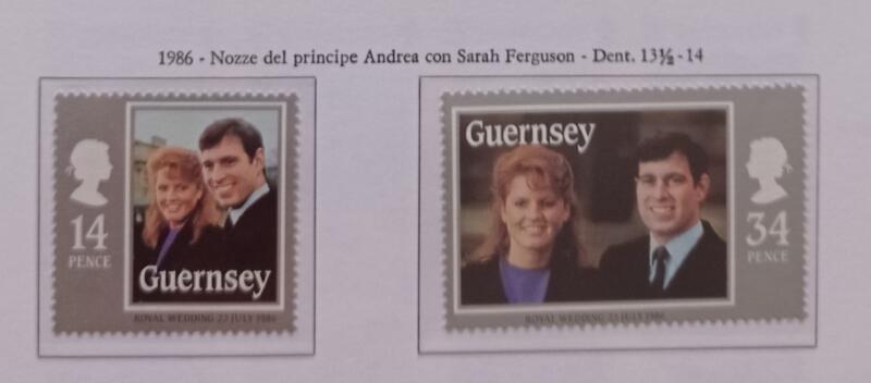Francobolli Guernsey Anno 1986 Nozze del Principe Andrea con Sarah Ferguson