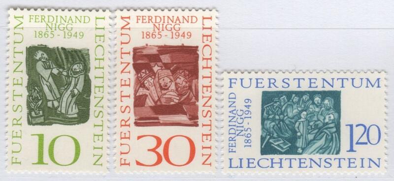 Francobolli Liechtenstein  Anno 1965 Centenario della nascita del pittore Ferdinand Nigg