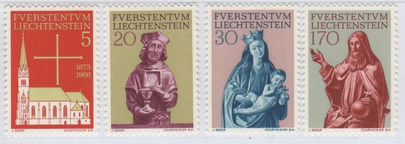 Francobolli Liechtenstein  Anno 1966 Restaurazione della chiesa parrocchiale di Vaduz
