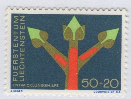 Francobollo Liechtenstein  Anno 1967  Assistenza tecnica delle Nazioni Unite