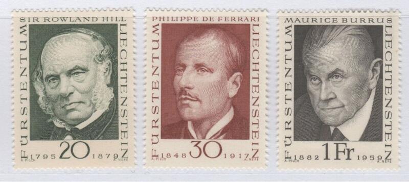Francobolli Liechtenstein Anno 1968 Pionieri della filatelia Prima serie