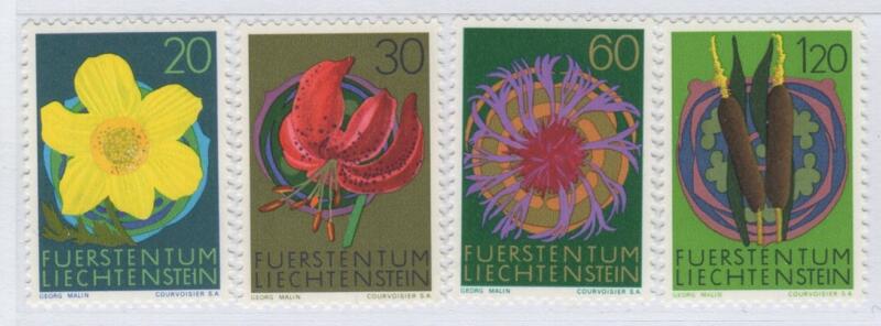 Francobolli Liechtenstein Anno 1972 Fiori del Liechtenstein Seconda serie