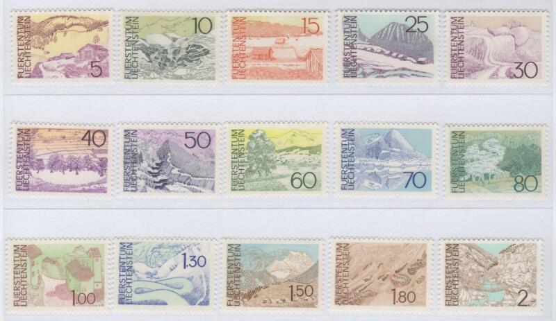 Francobolli Liechtenstein Anno 1972 Vedute del Liechtenstein