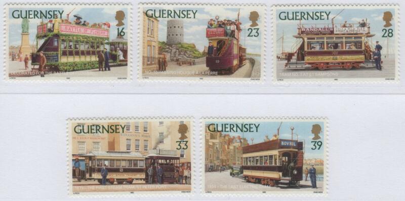 Francobolli Guernsey Anno 1992 Treni di Guernsey