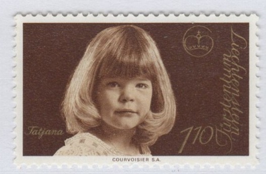 Francobollo Liechtenstein Anno 1977 Effigie della Principessa Tatjana