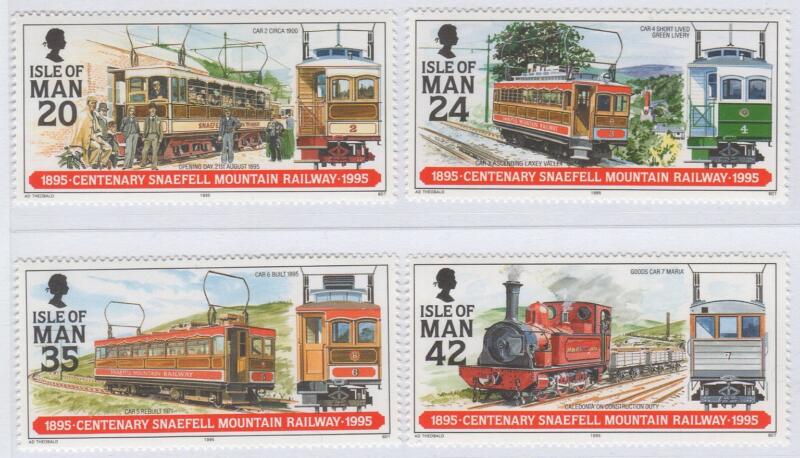 Francobolli Man Anno 1995 Centenario della linea ferroviaria del monte Snaefell