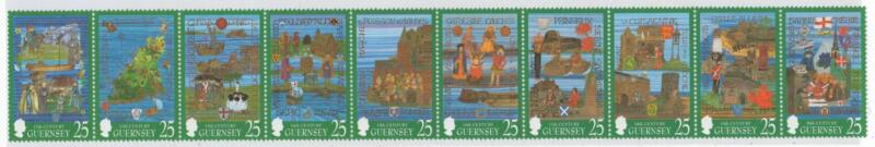 Francobolli Guernsey Anno 1998 Arazzi Storia dell'isola dall'anno Mille ai giorni nostri