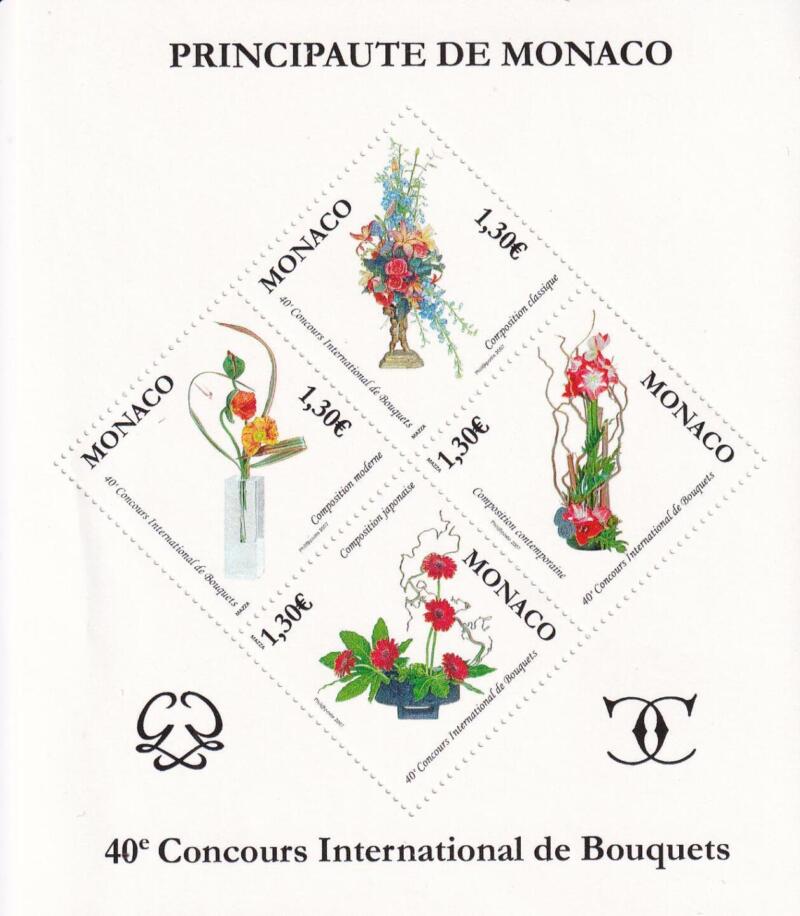 Foglietto Monaco Anno 2006 40esimo concorso internazionale di composizione floreale