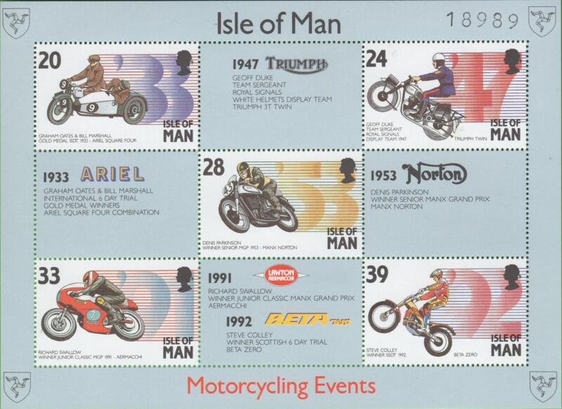 Foglietto Man Anno 1993 Avvenimenti motociclistici