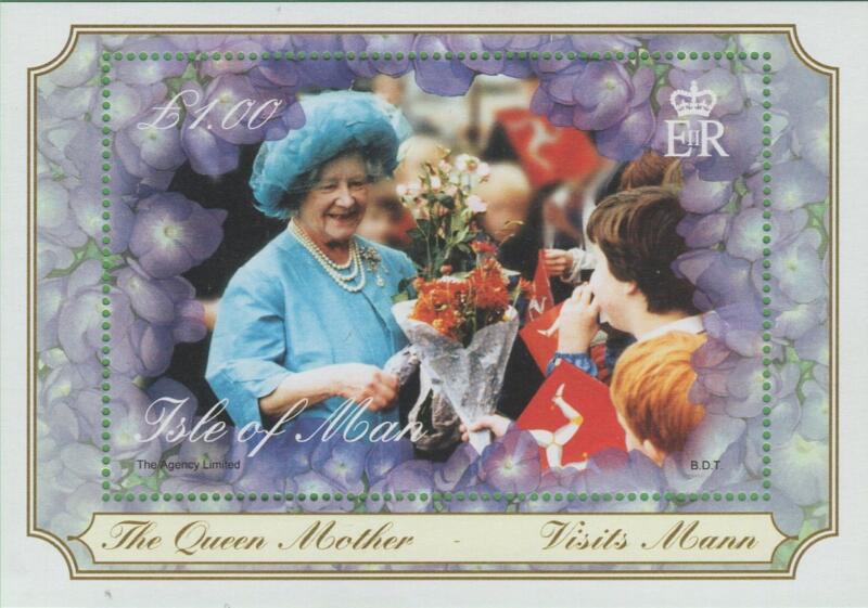 Foglietto Man Anno 2000 Omaggio alla Regina Madre