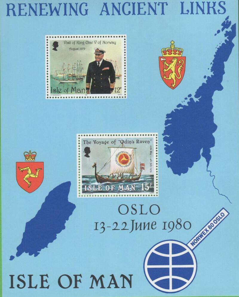 Foglietto Man Anno 1980 Esposizione filatelica Oslo 80