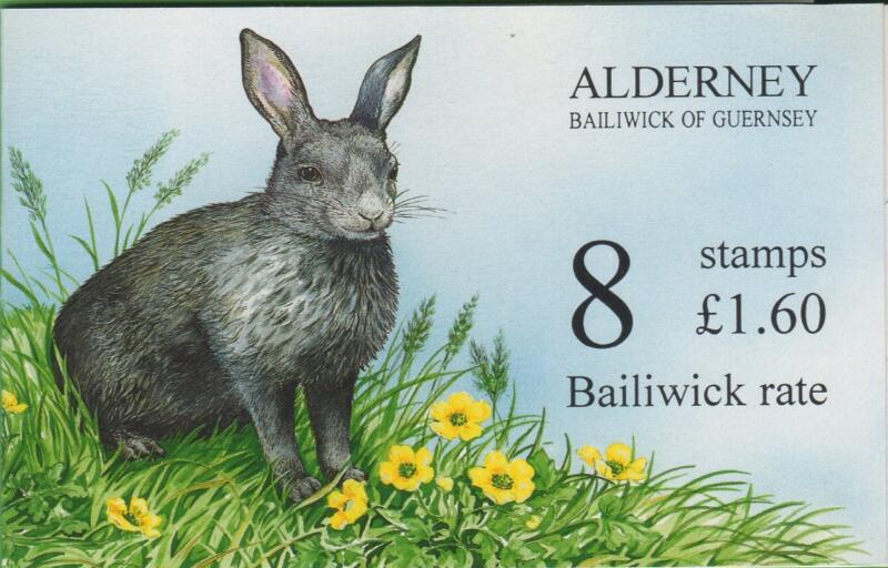 Libretto Alderney Anno 1998 Francobollo della Serie Flora e Fauna Oryctolagus Cuniculus (cat. n. 76) ristampato in libretto con millesimo 1998