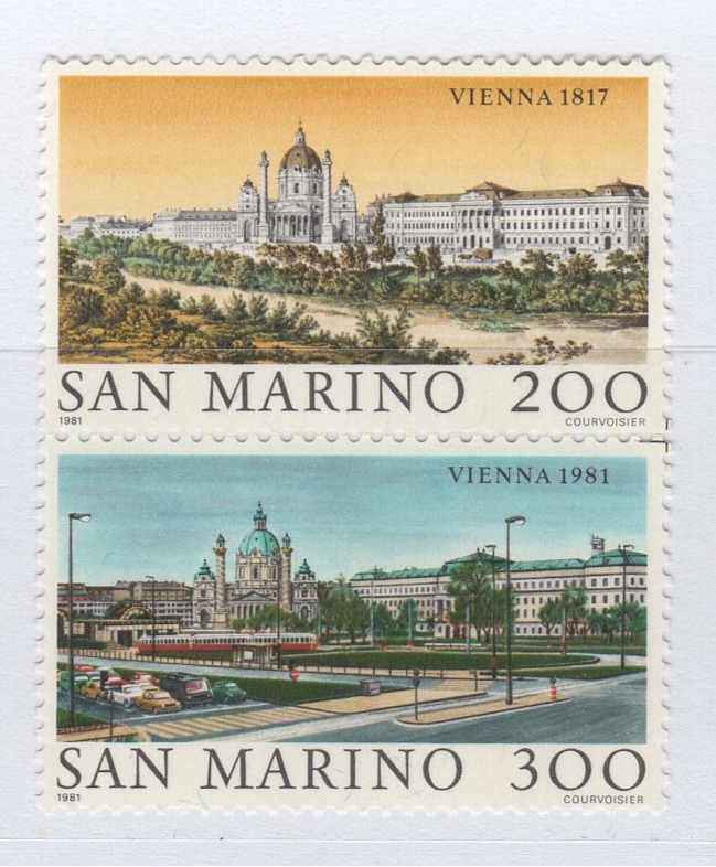 Francobolli San Marino Anno 1981 WIPA 81 Vedute di Vienna