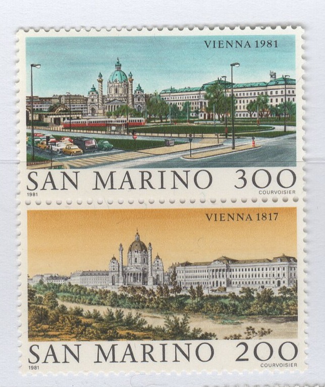 Francobolli San Marino Anno 1981 WIPA 81 Vedute di Vienna