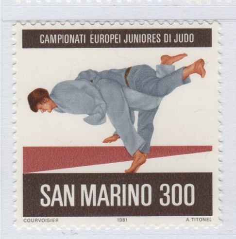 Francobollo San Marino Anno 1981 Campionati Europei Juniores di Judo