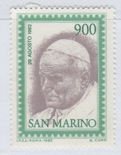 Francobollo San Marino Anno 1982 Visita di S. S. Giovanni Paolo II