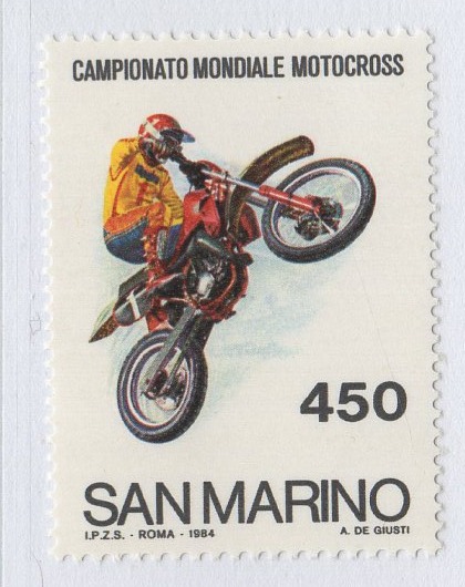 Francobollo San Marino Anno 1984 Campionato mondiale di Motocross
