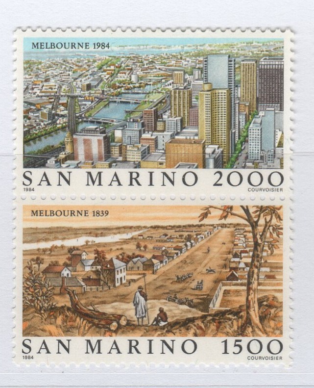 Francobolli San Marino Anno 1984 AUSIPEX 84 Vedute di Melbourne