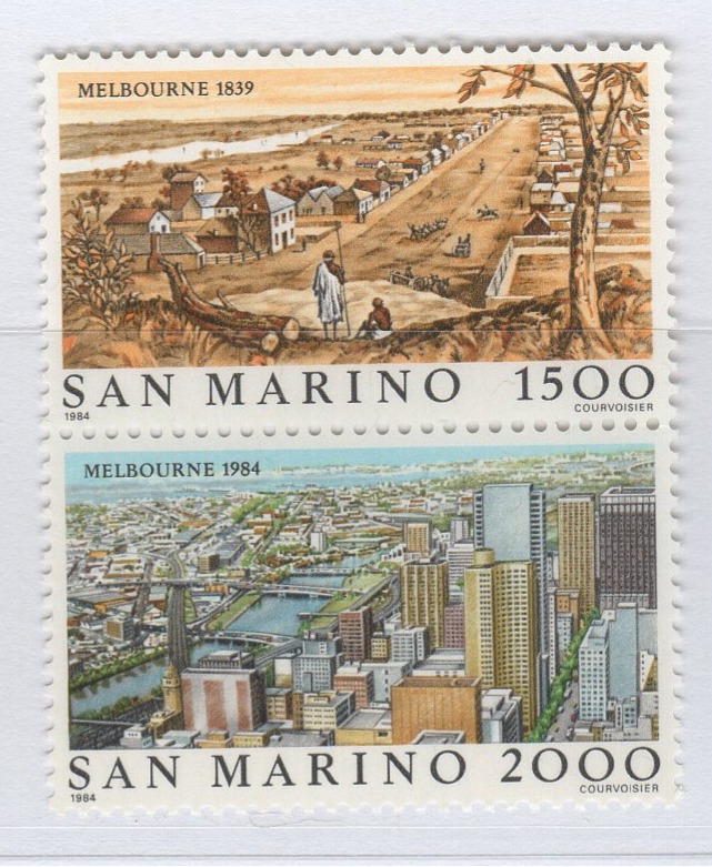 Francobolli San Marino Anno 1984 AUSIPEX 84 Vedute di Melbourne