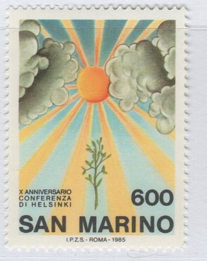 Francobollo San Marino Anno 1985 Decennale Conferenza di Helsinki