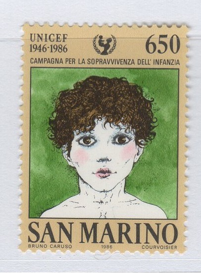 Francobollo San Marino Anno 1986 40esimo anniversario dell'UNICEF
