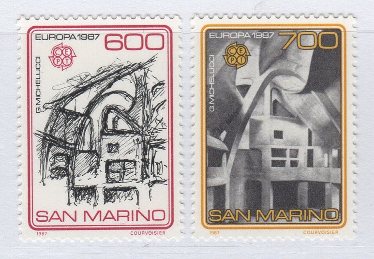 Francobolli San Marino Anno 1987 Europa Architettura moderna