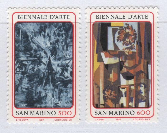 Francobolli San Marino Anno 1987 Settima Biennale d'arte a San Marino