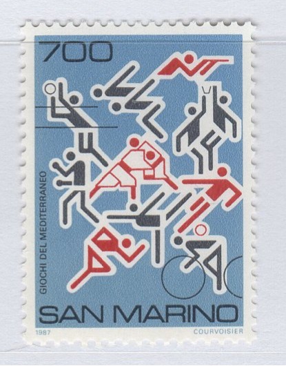 Francobollo San Marino Anno 1987 Giochi del Mediterraneo