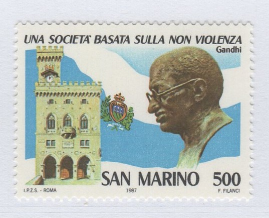 Francobollo San Marino Anno 1987 L'uomo e la società La non violenza
