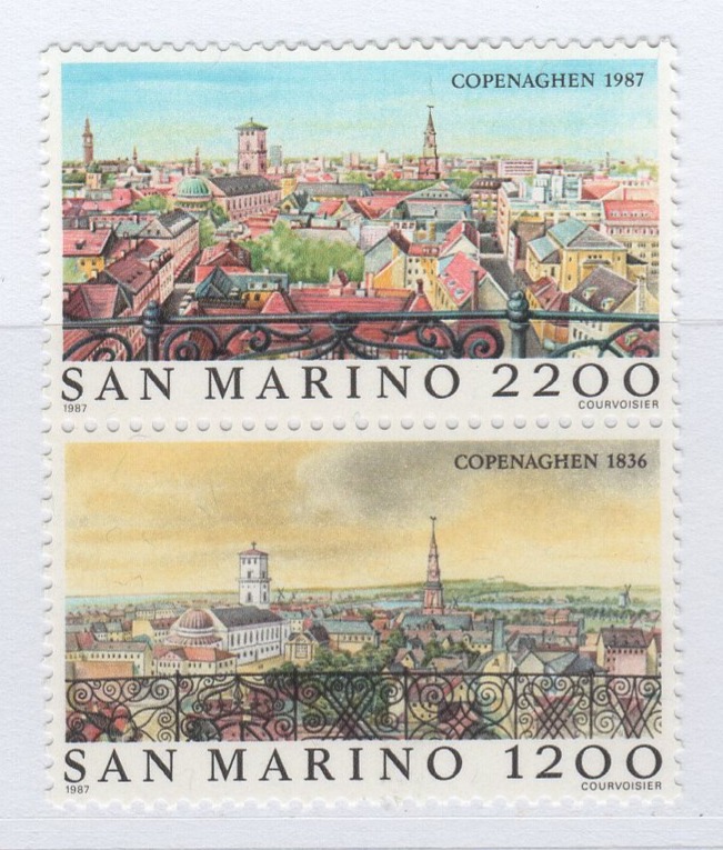 Francobolli San Marino Anno 1987 HAFNIA 87 Vedute di Copenaghen
