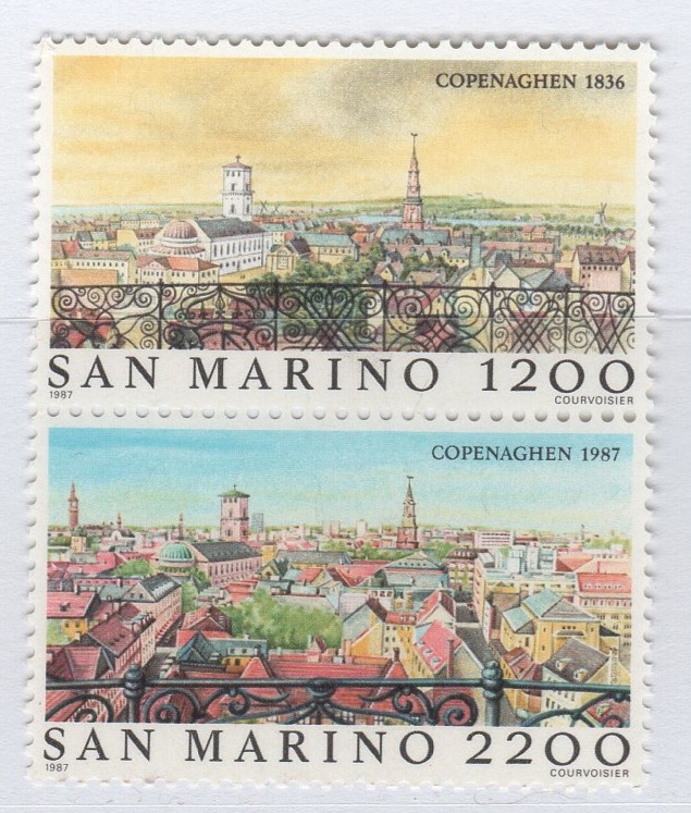 Francobolli San Marino Anno 1987 HAFNIA 87 Vedute di Copenaghen