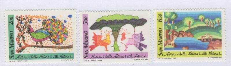 Francobolli San Marino Anno 1989 Natura è bello Natura è utile Natura è ... Disegni di bambini