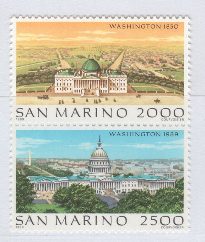 Francobolli San Marino Anno 1989 WORLD STAMP EXPO 89 Vedute di Washington