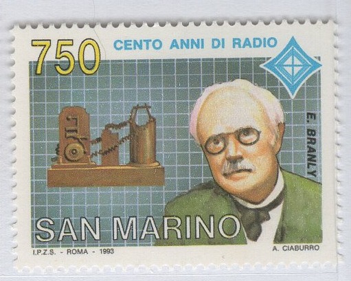 Francobollo San Marino Anno 1993 Manifestazioni per il centenario della radio Edouard Branly