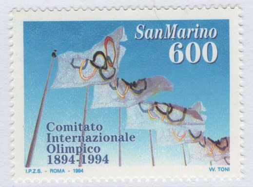 Francobollo San Marino Anno 1994 Centenario del Comitato Internazionale Olimpico CIO