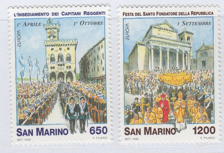 Francobolli San Marino Anno 1998 Europa Festival e festività nazionali