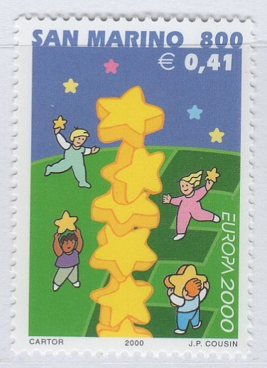 Francobollo San Marino Anno 2000 Europa Europa 2000