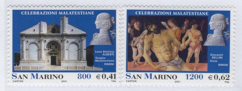 Francobolli San Marino Anno 2001 Celebrazioni Malatestiane