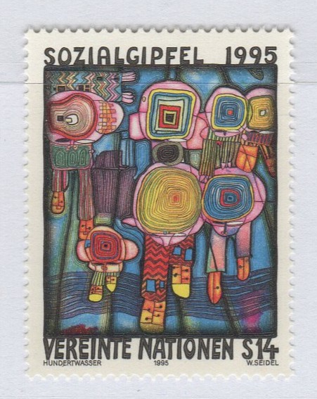 Francobollo Nazioni Unite – ONU Ufficio di Vienna Anno 1995 Summit mondiale per lo sviluppo sociale Copenaghen