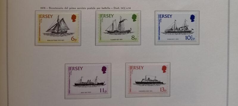 Francobolli Jersey Anno 1978 Bicentenario del servizio postale con la Gran Bretagna