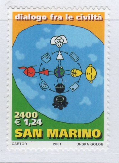 Francobollo San Marino Anno 2001 Anno Internazionale per il Dialogo tra le Civiltà