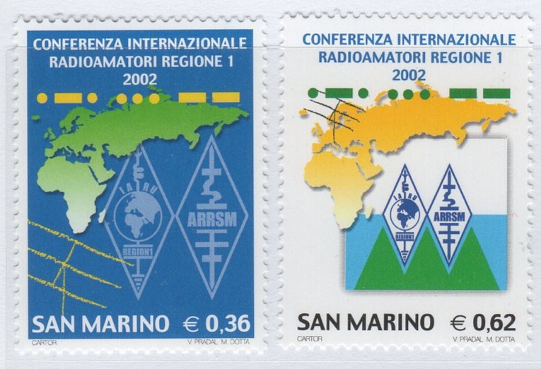 Francobolli San Marino Anno 2002 Conferenza internazionale dei Radioamatori