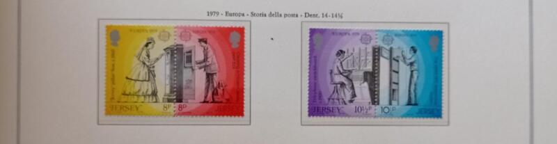 Francobolli Jersey Anno 1979 Europa Storia della posta e dei telefoni