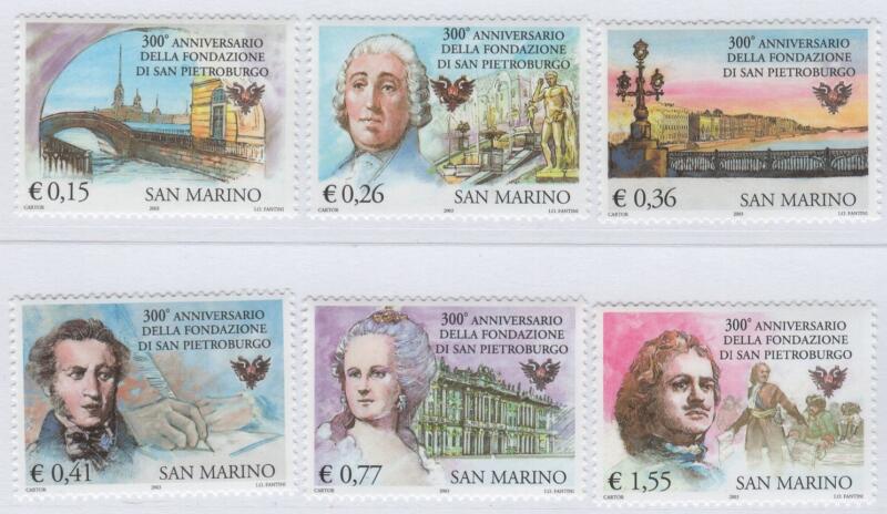 Francobolli San Marino Anno 2003 Terzo centenario della città di San Pietroburgo