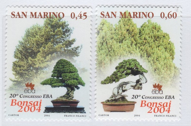 Francobolli San Marino Anno 2004 20esimo Congresso dell'Associazione Europea Bonsai EBA