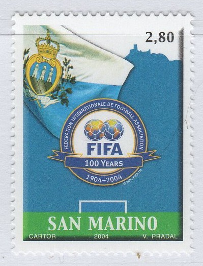 Francobolli San Marino Anno 2004 100 anni della FIFA