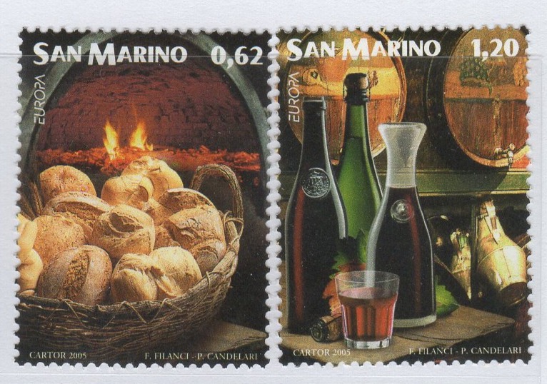 Francobolli San Marino Anno 2005 Europa Gastronomia