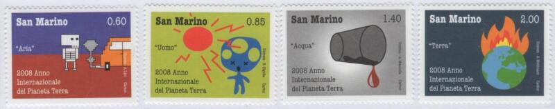 Francobolli San Marino Anno 2008 Anno internazionale del Pianeta Terra